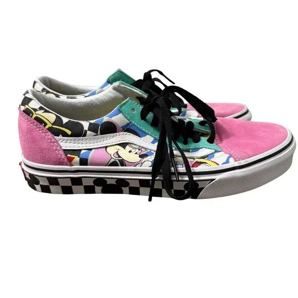 Vans Disney X Old Skool 80s Retro Mickey Mouse Suede Cap Toe Sneakers Womens 8 - Picture 2 of 8
